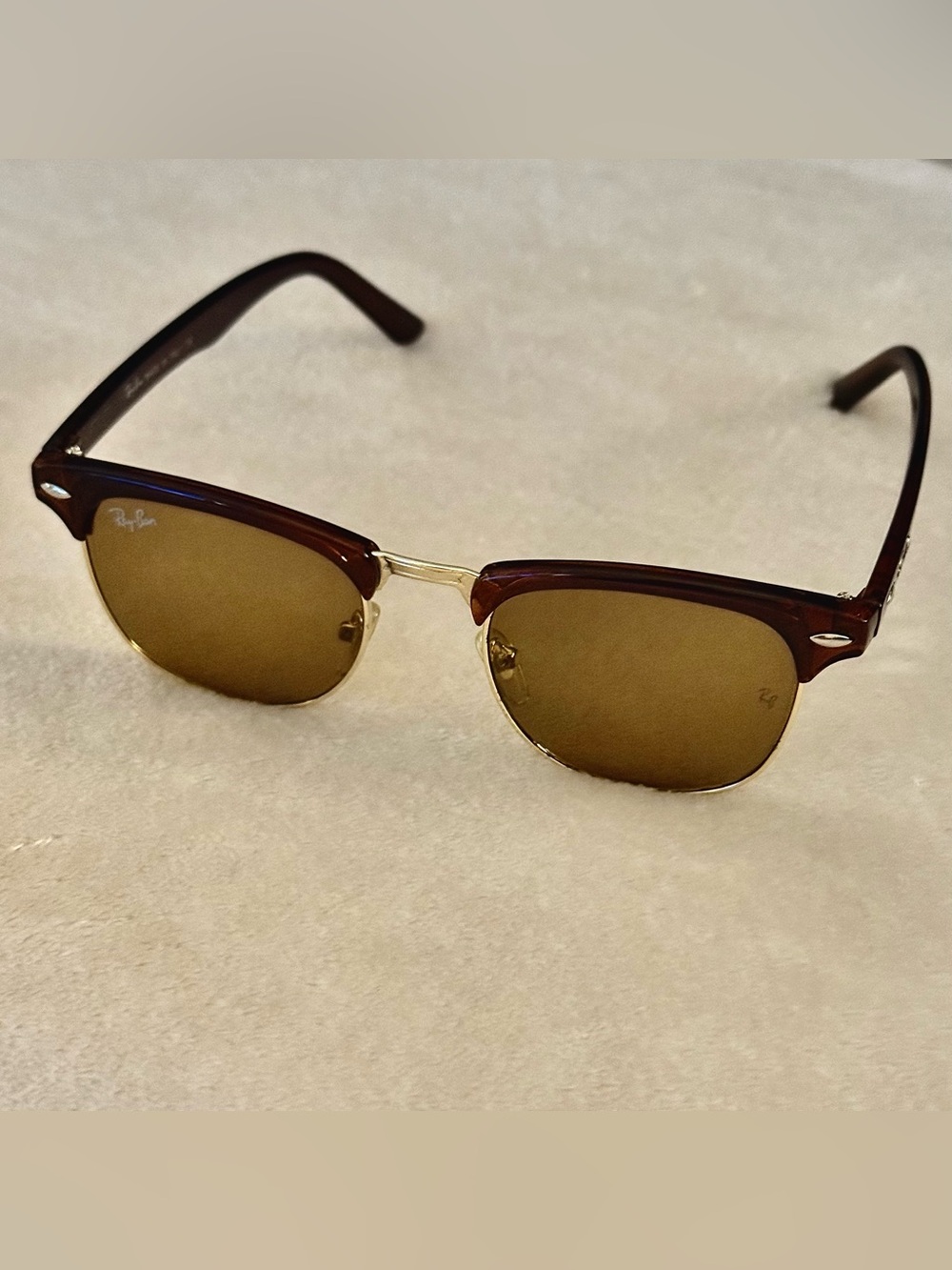 Ray-Ban Clubmaster Sunglasses in Brown and Gold